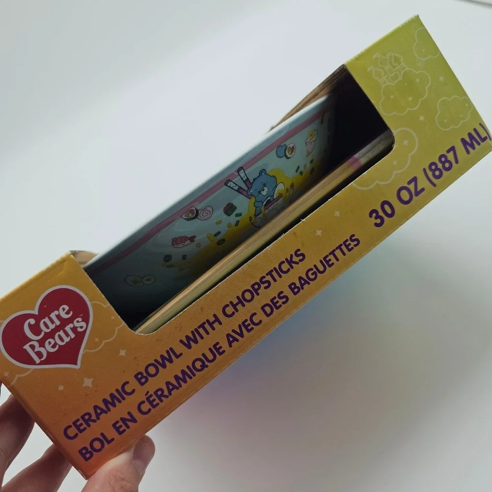 New Care Bears Ceramic Bowl with Chopsticks Grumpy  Bear‎